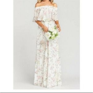 Show Me Your Mumu Hacienda small Dress Floral Off Shoulder Maxi Wedding